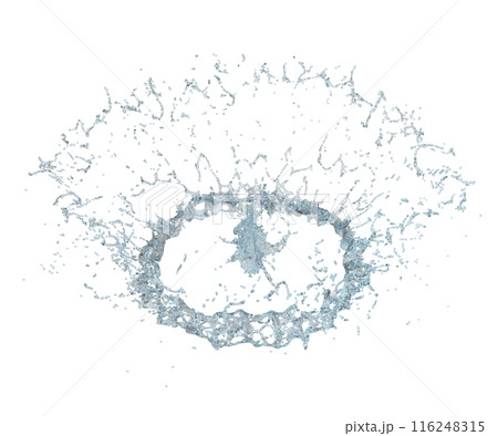 3d water splash transparent, clear blue water scattered around isolated. 3d render illustration 3d water splash transparent, clear blue water scattered around isolated. 3d render illustration 116248315
