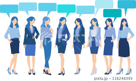 会話する女性実業家(ビジネスウーマン)のイラストセット 会話する女性実業家(ビジネスウーマン)のイラストセット 116248393