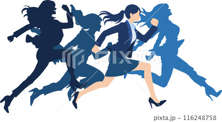 走るビジネスウーマンのイラスト 走るビジネスウーマンのイラスト 116248758