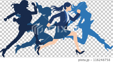 走るビジネスウーマンのイラスト 走るビジネスウーマンのイラスト 116248758