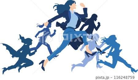 走るビジネスウーマンのイラスト 116248759
