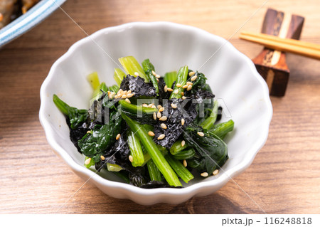 ほうれん草の海苔和え ほうれん草の海苔和え 116248818
