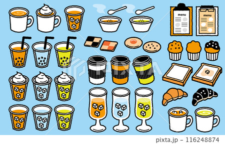 手書き風カフェメニューのイラスト 116248874