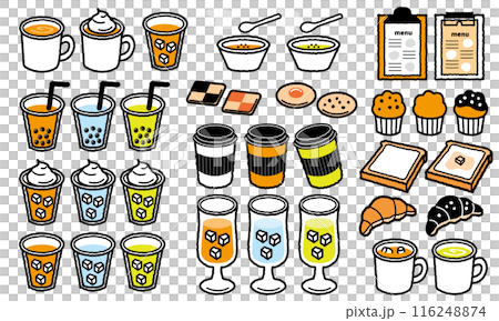 手書き風カフェメニューのイラスト 116248874