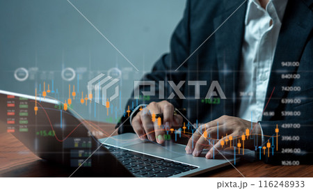 Investment finance or stock business graph. Data analysis concept economic growth chart. Investment finance or stock business graph. Data analysis concept economic growth chart. 116248933