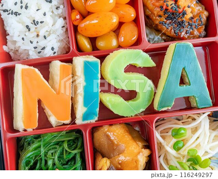 NISA 立体3D文字　節約して積立投資 116249297