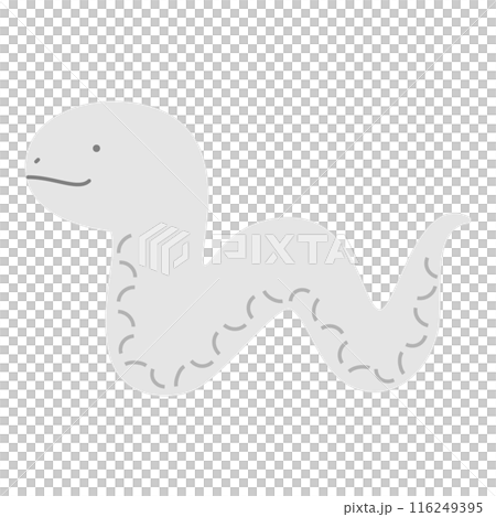 一條簡單的水平白蛇的插圖 一條簡單的水平白蛇的插圖 116249395