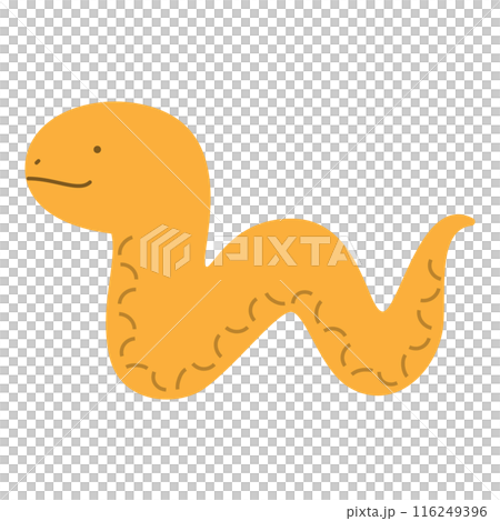 一條簡單的水平黃蛇的插圖 116249396