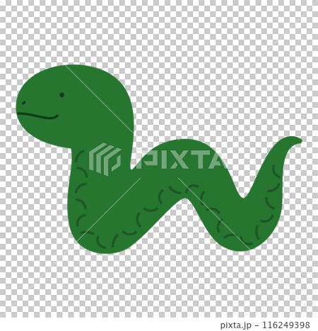 簡單的側身綠蛇插畫 簡單的側身綠蛇插畫 116249398