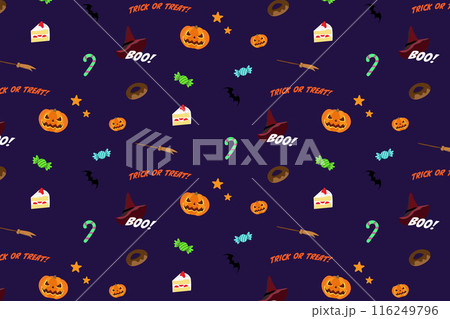 ハロウィンのシームレスパターン02 ハロウィンのシームレスパターン02 116249796