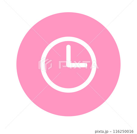 シンプルなピンク色の時計アイコン シンプルなピンク色の時計アイコン 116250016