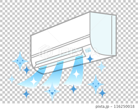 Illustration of a cooler or air conditioner with clean air after cleaning Illustration of a cooler or air conditioner with clean air after cleaning 116250018