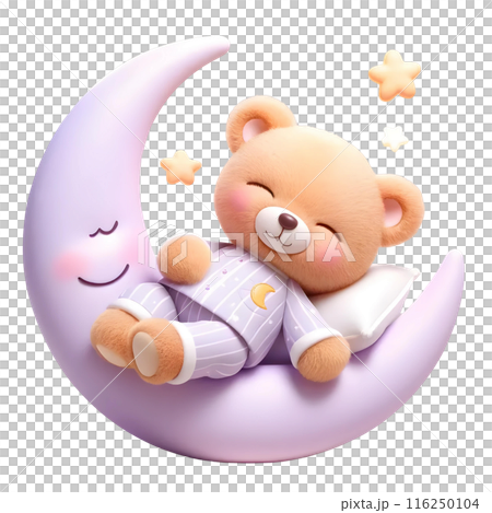 3d teddy bear sleep on the moon 116250104