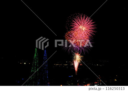 打ち上げ花火とイルミネーション　【相模原市津久井　11月】 116250313