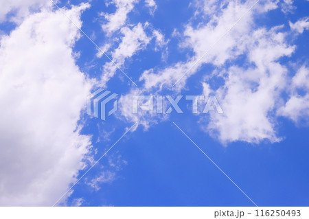 雲のある青空 (背景素材） 116250493