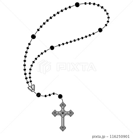 Rosary with cross of the Christian religion Rosary with cross of the Christian religion 116250901