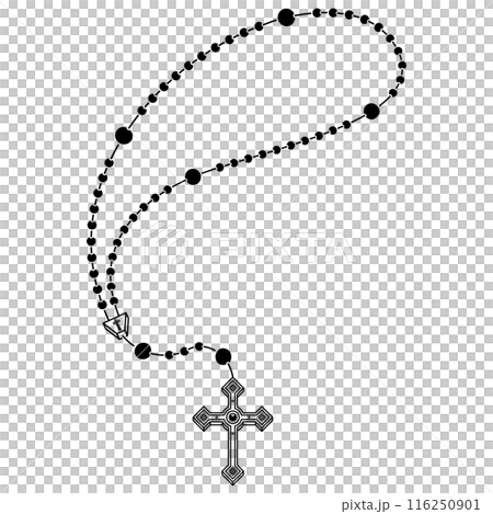 Rosary with cross of the Christian religion Rosary with cross of the Christian religion 116250901