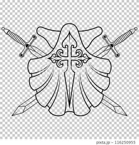 Cross of the Apostle Santiago with venera 116250955