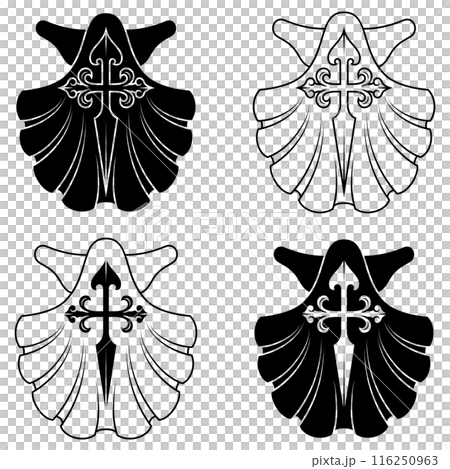 Cross of the Apostle Santiago with venera 116250963