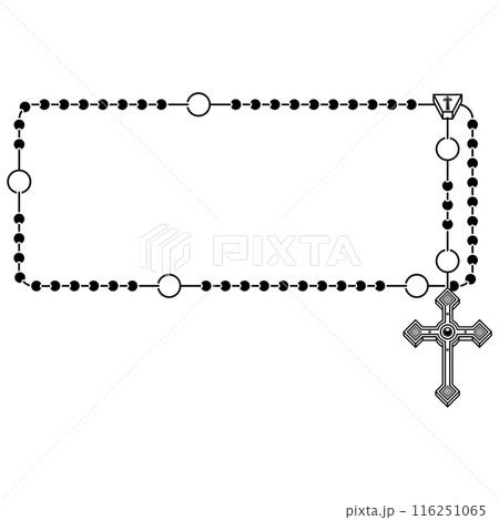 Photo frame with Catholic rosary 116251065