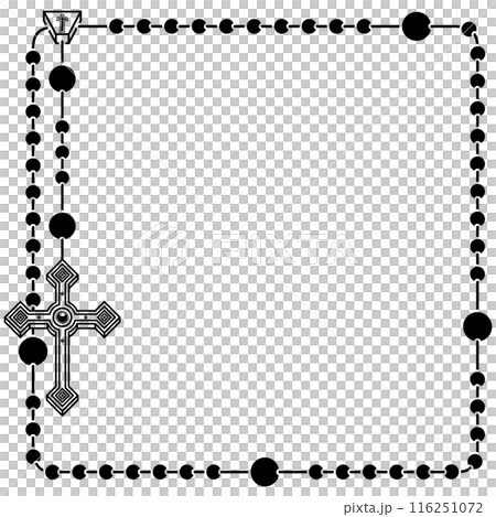 Photo frame with Catholic rosary 116251072