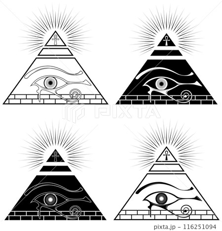 Ancient egyptian pyramid with eye of horus 116251094