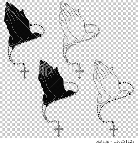 Praying hands with Christian rosary Praying hands with Christian rosary 116251128