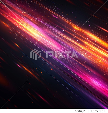 闇夜に舞う虹色の光線背景 闇夜に舞う虹色の光線背景 116251135