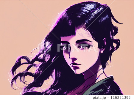 女性　顔イラスト 116251393