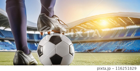 サッカーシューズのローアングルビュー バナー用 サッカーシューズのローアングルビュー バナー用 116251829