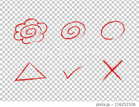 手描きの採点マークイラスト素材 116252526