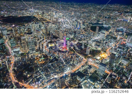 【空撮】ヘリコプターから見た東京トワイライトタイム 116252646