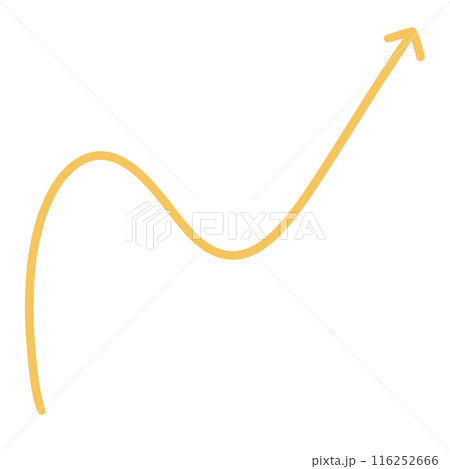 Yellow Curved Arrow illustration Curve Arrow Wave Arrow Wavy Arrow Design 116252666