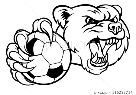 Bear Soccer Football Claw Grizzly Animal Mascot 116252714