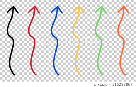 Colorful Curved Arrow illustration Curve Arrow Wave Arrow Wavy Arrow Design Set Collection 116252867
