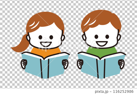 讀書的男孩和女孩 116252986