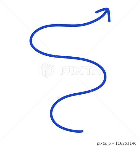 Blue Ink Curved Arrow illustration Curve Arrow Wave Arrow Wavy Arrow Design 116253140