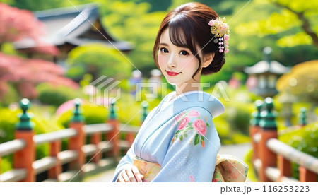 着物を着た女性 着物を着た女性 116253223