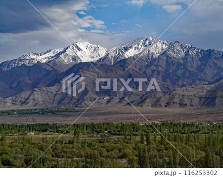 インドの小チベットといわれる3500メートルの高地ラダックの風景 インドの小チベットといわれる3500メートルの高地ラダックの風景 116253302