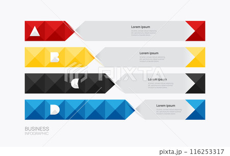 Geometric Infographics Design template 4 step to successful,vector illustration 116253317
