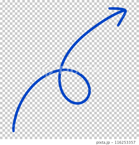 Blue Ink Curved Arrow illustration Curve Arrow Wave Arrow Wavy Arrow Design 116253357