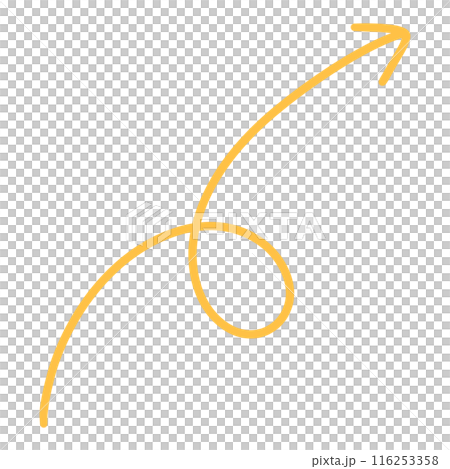 Yellow Curved Arrow illustration Curve Arrow Wave Arrow Wavy Arrow Design 116253358