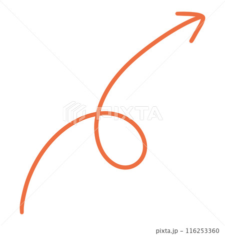 Orange Curved Arrow illustration Curve Arrow Wave Arrow Wavy Arrow Design 116253360