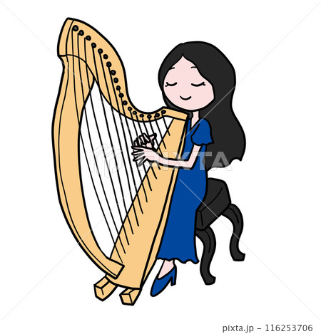 ハープを演奏する女性 116253706