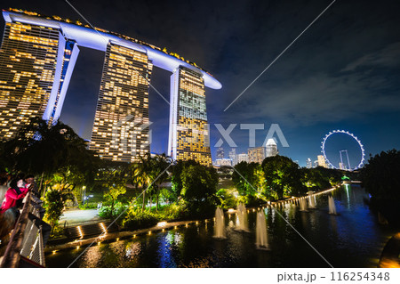 シンガポール マリーナベイ・サンズと観覧車シンガポール・フライヤー シンガポール マリーナベイ・サンズと観覧車シンガポール・フライヤー 116254348