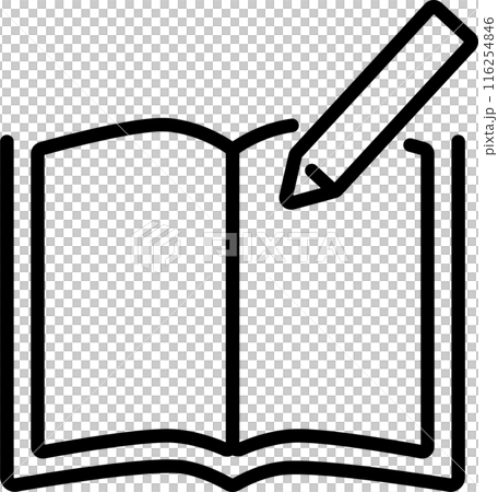 鉛筆と本のアイコン 116254846