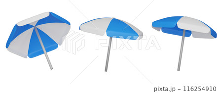 Blue color parasol 3D graphics 116254910