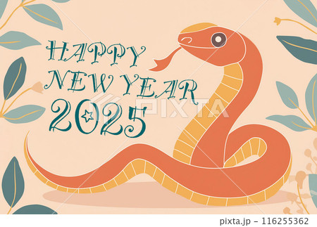 2025年年賀状 巳年 英語 2025年年賀状 巳年 英語 116255362