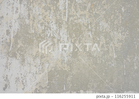 Painted gray grungy concrete background texture. Abstract wallpaper, shabby aged stone wall 116255911