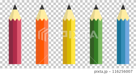 カラフルなえんぴつのイラストセット 116256007